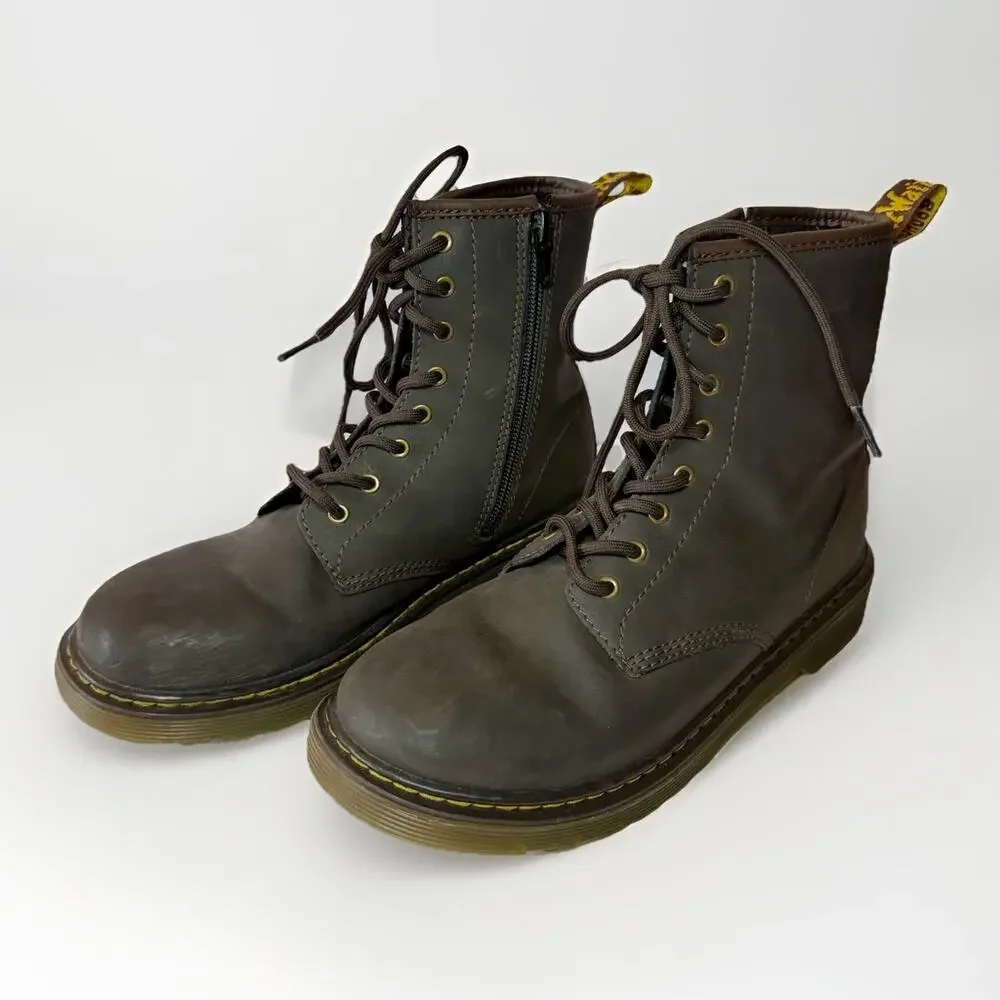 Dr. Doc Martens Youth Leather Lace-Up Zip Ankle Combat Boots Size 6 US 1460 Y - Picture 3 of 11